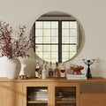70Cm Vathroom Mirror Round Mirror Matte White Backboard 27.7