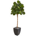 71 Fiddle Leaf Fig Artificial Tree In Black Planter
