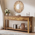 71 Inch Console Table With 3 Drawers Extra Long Entryway Table For Hallway Living Room
