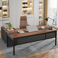 71 Inch Long Office Desk With Drawers Mobile File Cabinet L Shaped Executive Desk With Storage For Home Office