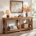 71 Inch Extra Long Solid Wood Long Console Table For Entryway Hallway Living Room