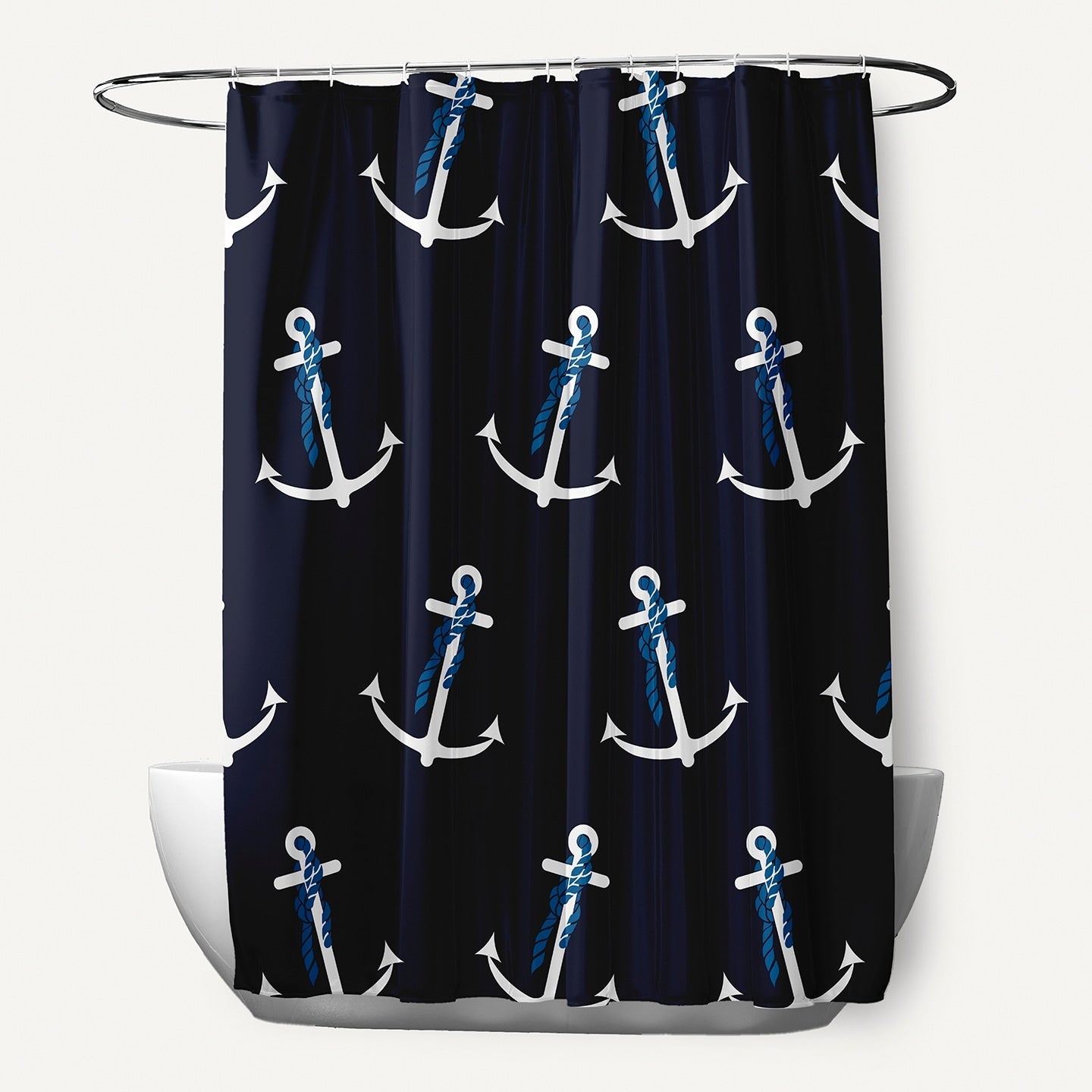 71 X 74 Inch Anchor Whimsy Geometric Print Shower Curtain
