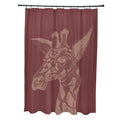 Sketched Giraffe Animal Pattern Shower Curtain