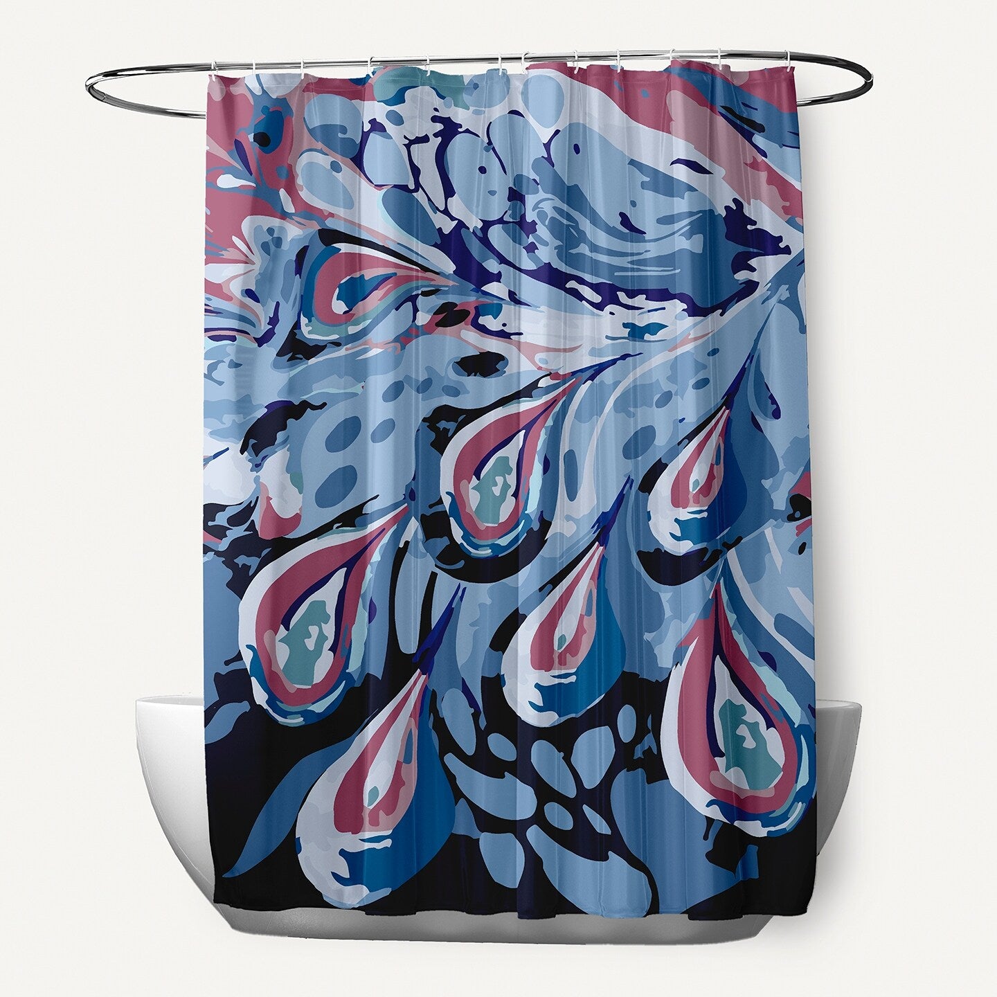 71 X 74 Inch Boho Splash Geometric Print Shower Curtain