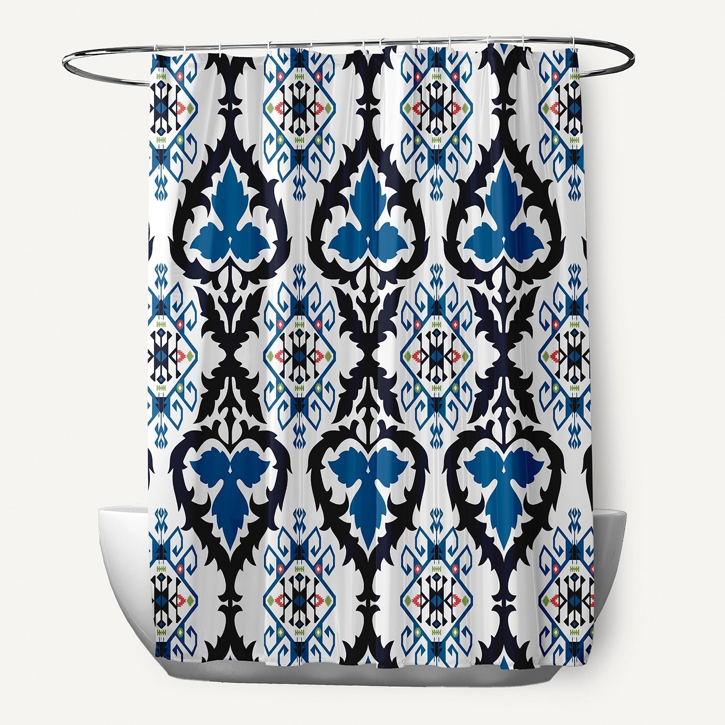 71 X 74 Inch Bombay Geometric Print Shower Curtain