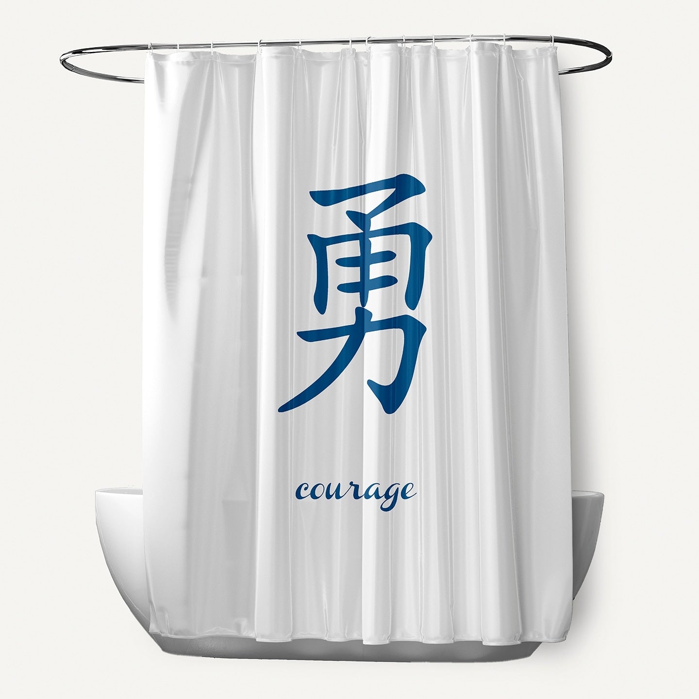 71 X 74 Inch Courage Word Print Shower Curtain