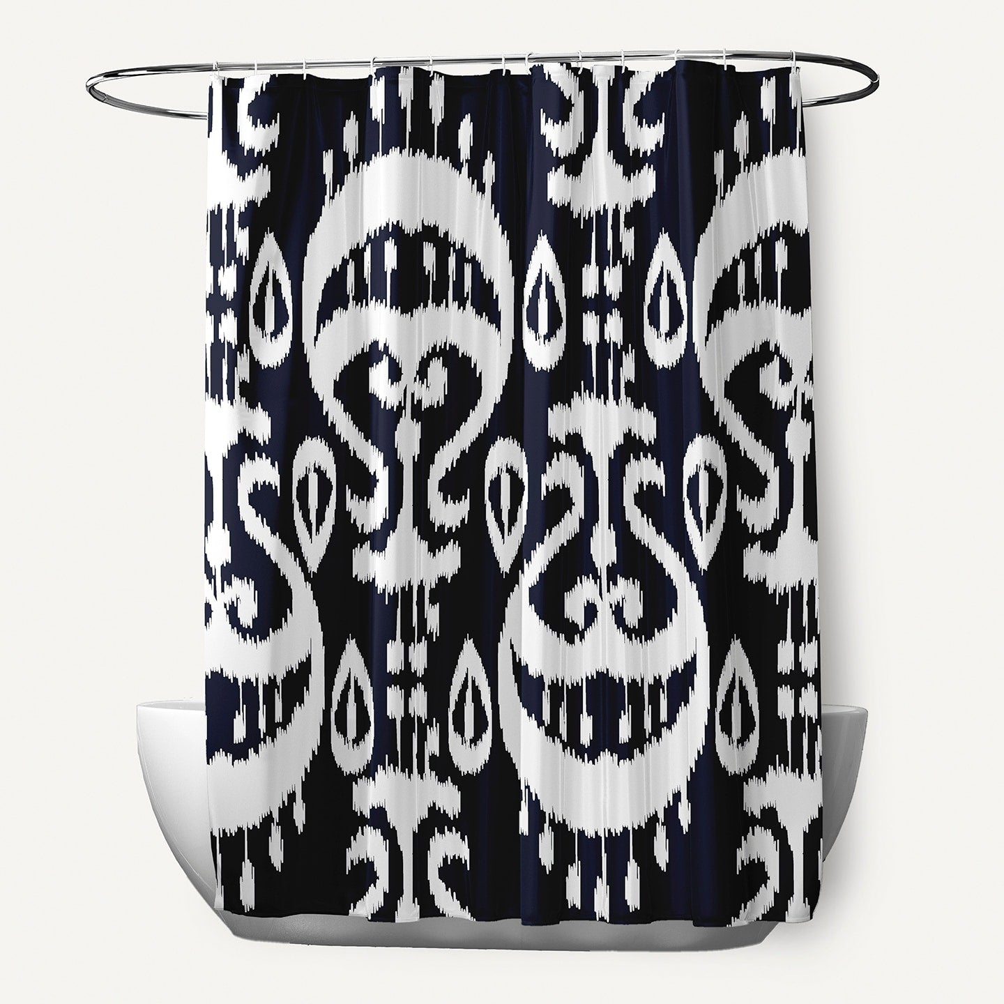 71 X 74 Inch Ikat Geometric Print Shower Curtain