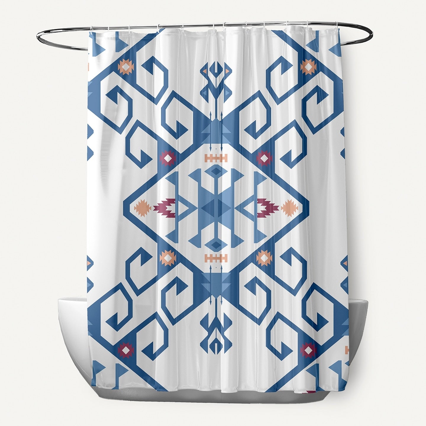 71 X 74 Inch Jodhpur Medallion 2 Geometric Print Shower Curtain