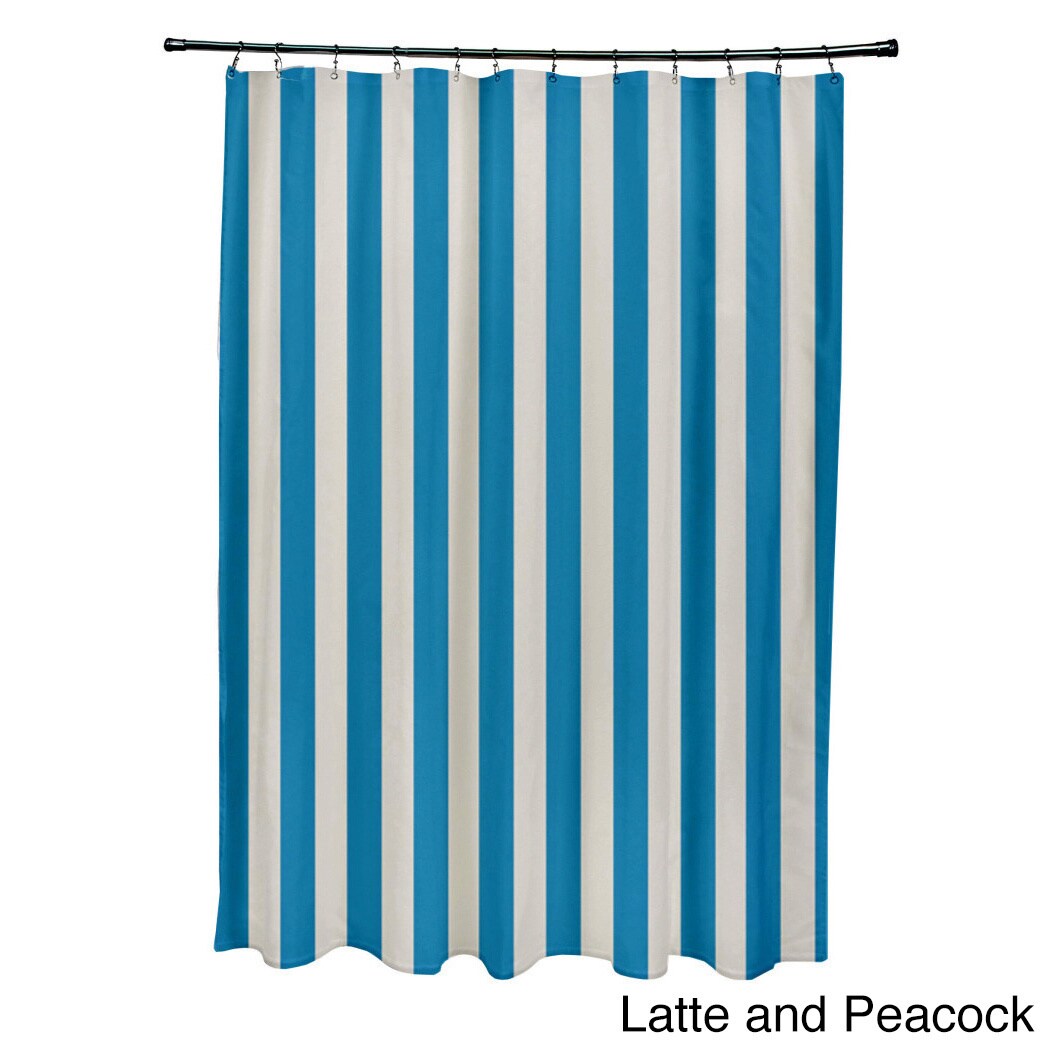 71 X 74 Inch Latte Striped Shower Curtain 71 X 74