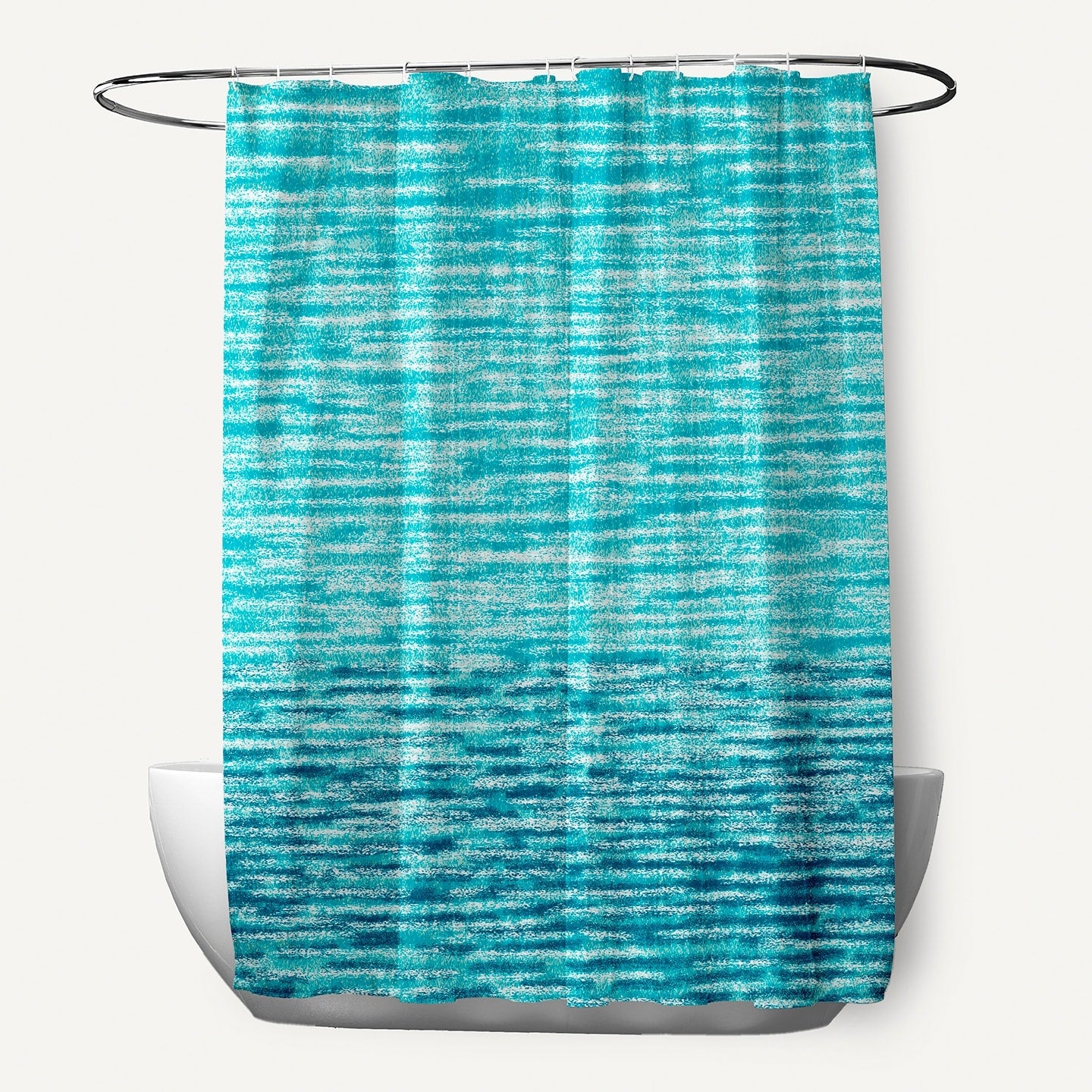 71 X 74 Inch Ocean View Geometric Print Shower Curtain