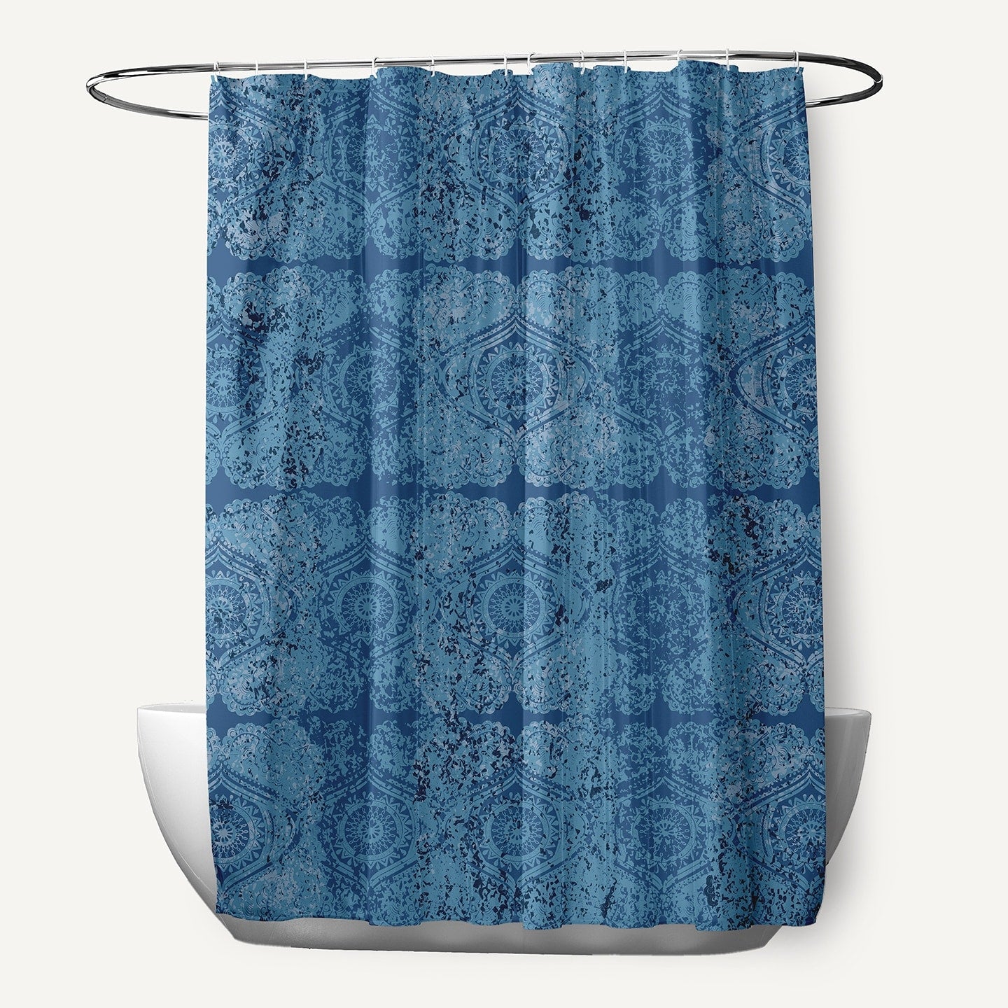 71 X 74 Inch Patina Geometric Print Shower Curtain