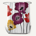 71 X 74 Inch Poppies Floral Print Shower Curtain
