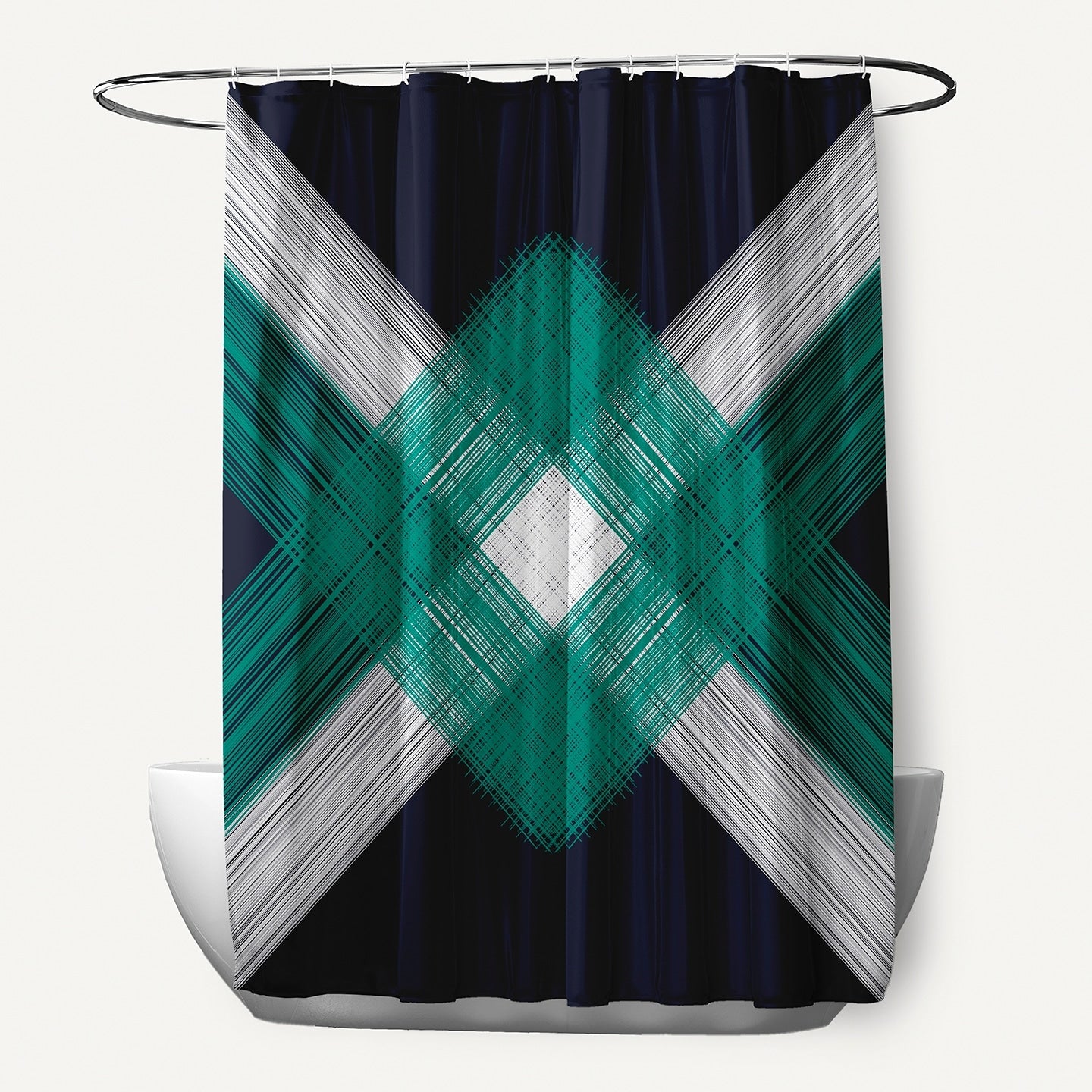 71 X 74 Inch String Art Geometric Print Shower Curtain
