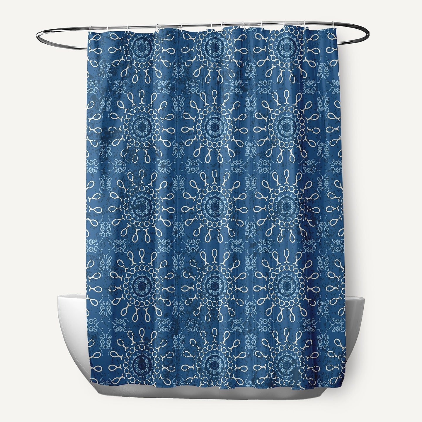 71 X 74 Inch Sun Tile Geometric Print Shower Curtain