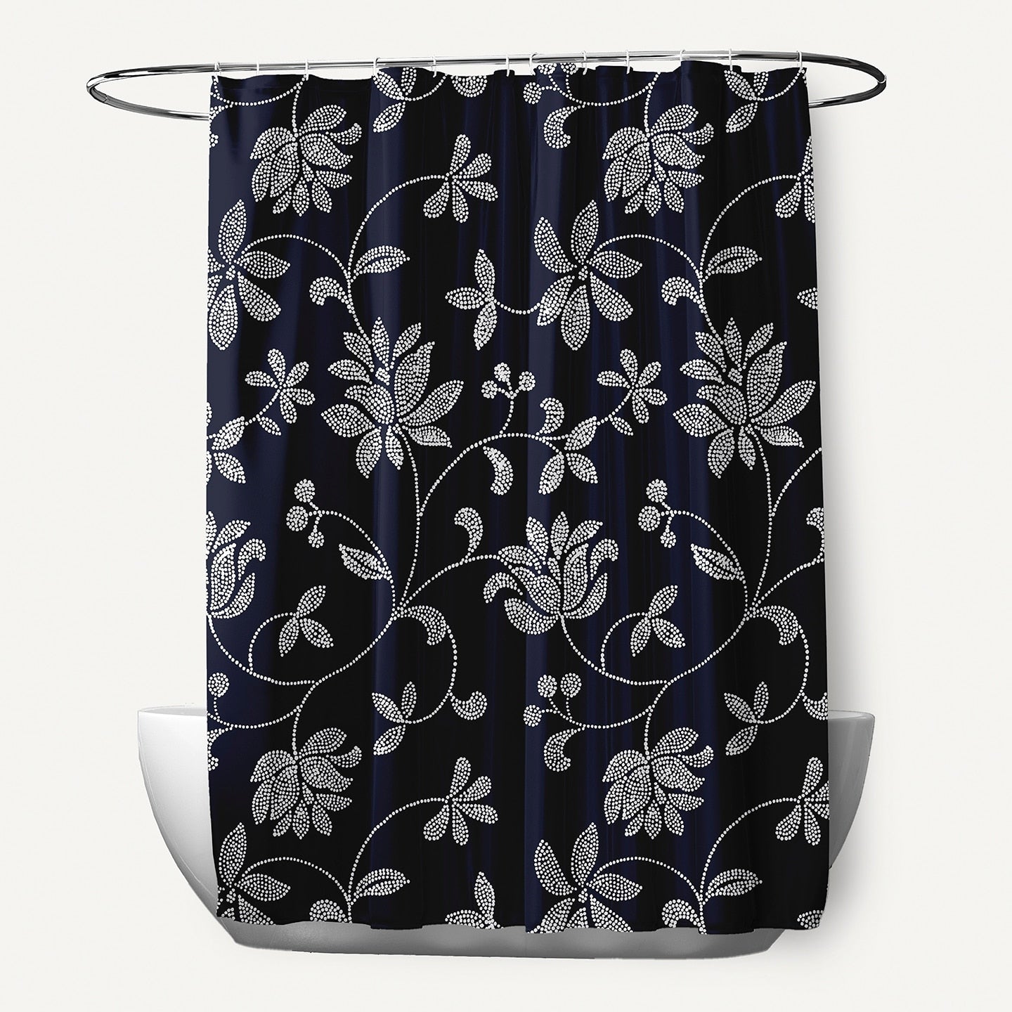 71 X 74 Inch Traditional Floral Print Shower Curtain