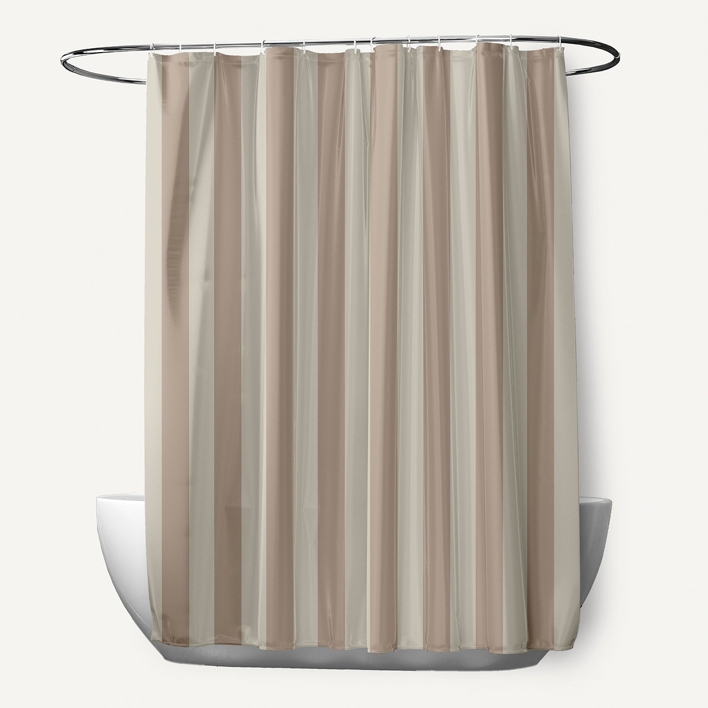 71 X 74 Inch Two Tone Neutral Striped Shower Curtain