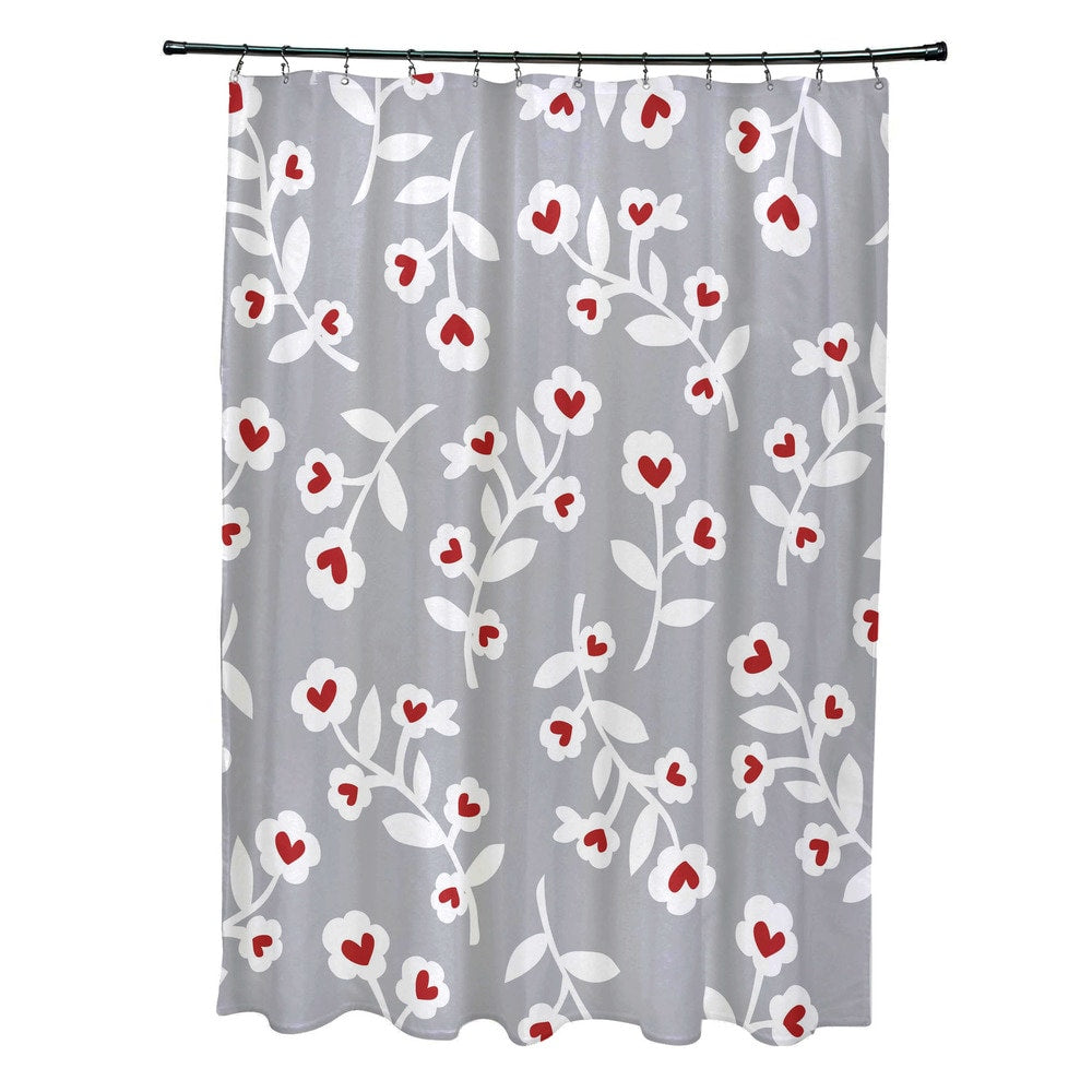 Valentines Floral Holiday Floral Print Shower Curtain