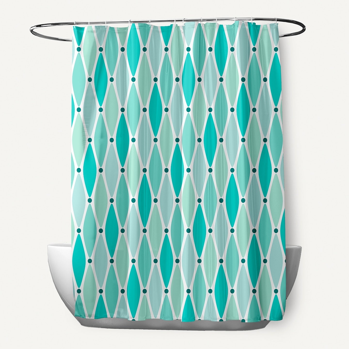 71 X 74 Inch Wavy Geometric Print Shower Curtain