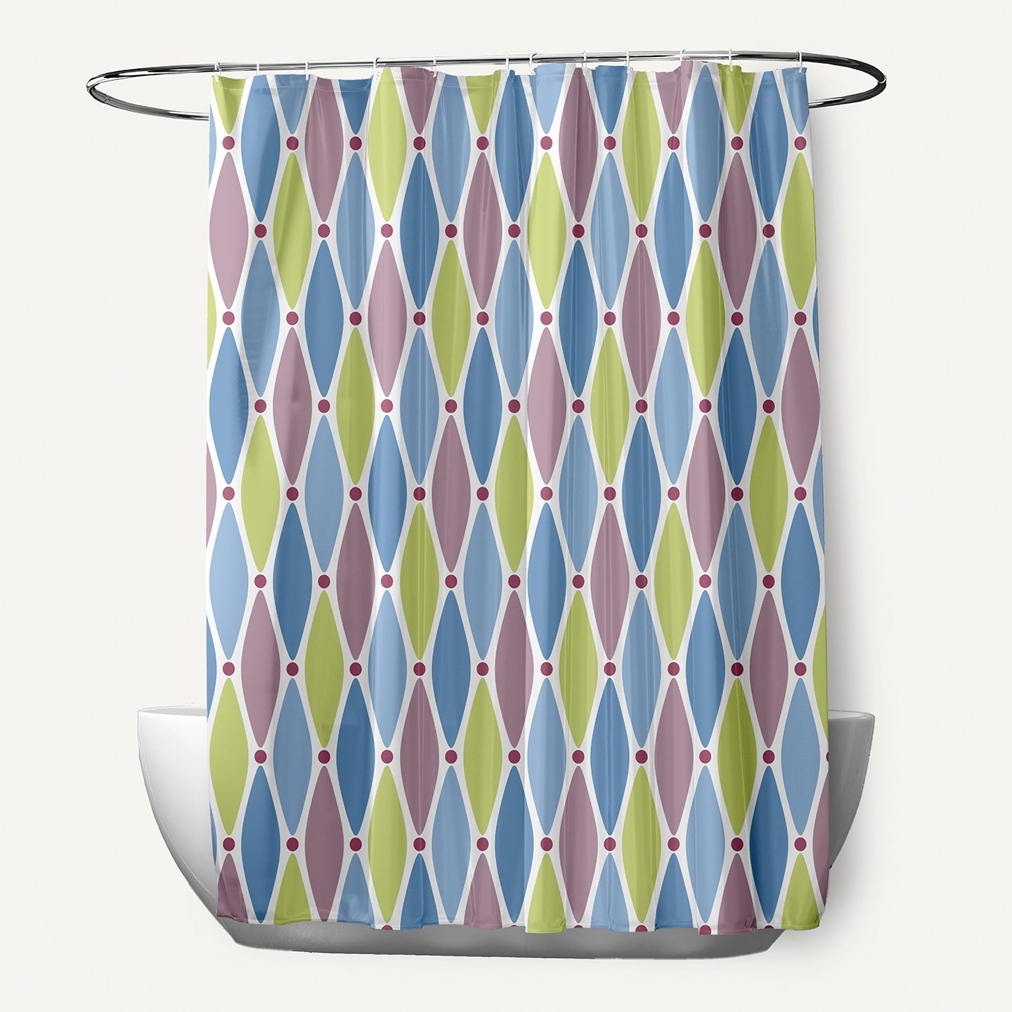 71 X 74 Inch Wavy Splash Geometric Print Shower Curtain