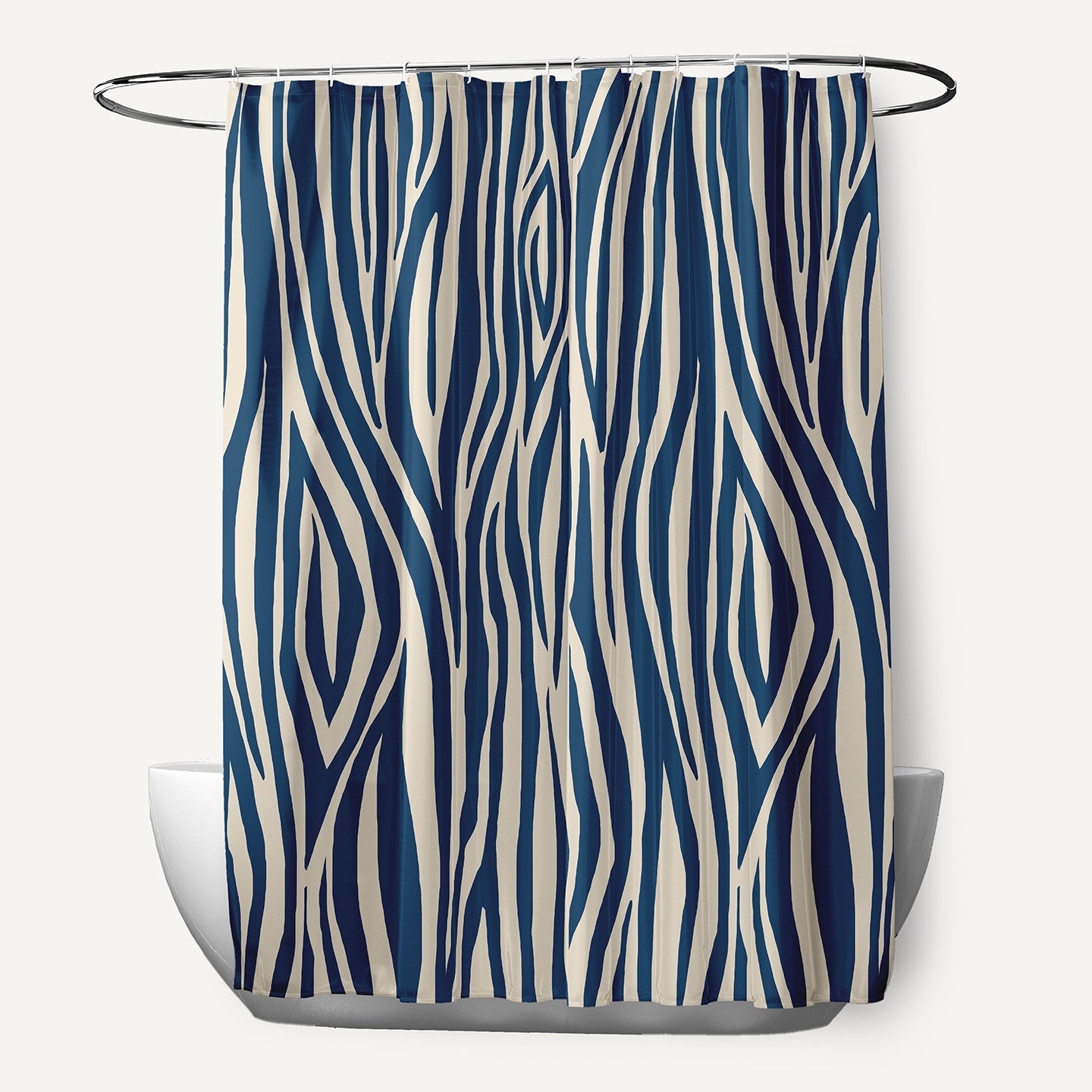 71 X 74 Inch Wood Stripe Geometric Print Shower Curtain