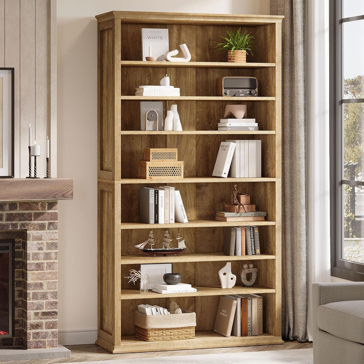 71 8 Tier Tall Bookshelves With Adjustable Shelves Large Freestanding Display Library Bookcase