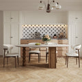 71 Extendable Oval Dining Table For 4 6 Modern Kitchen Table With Travertine Sintered Stone Top Storages Beige