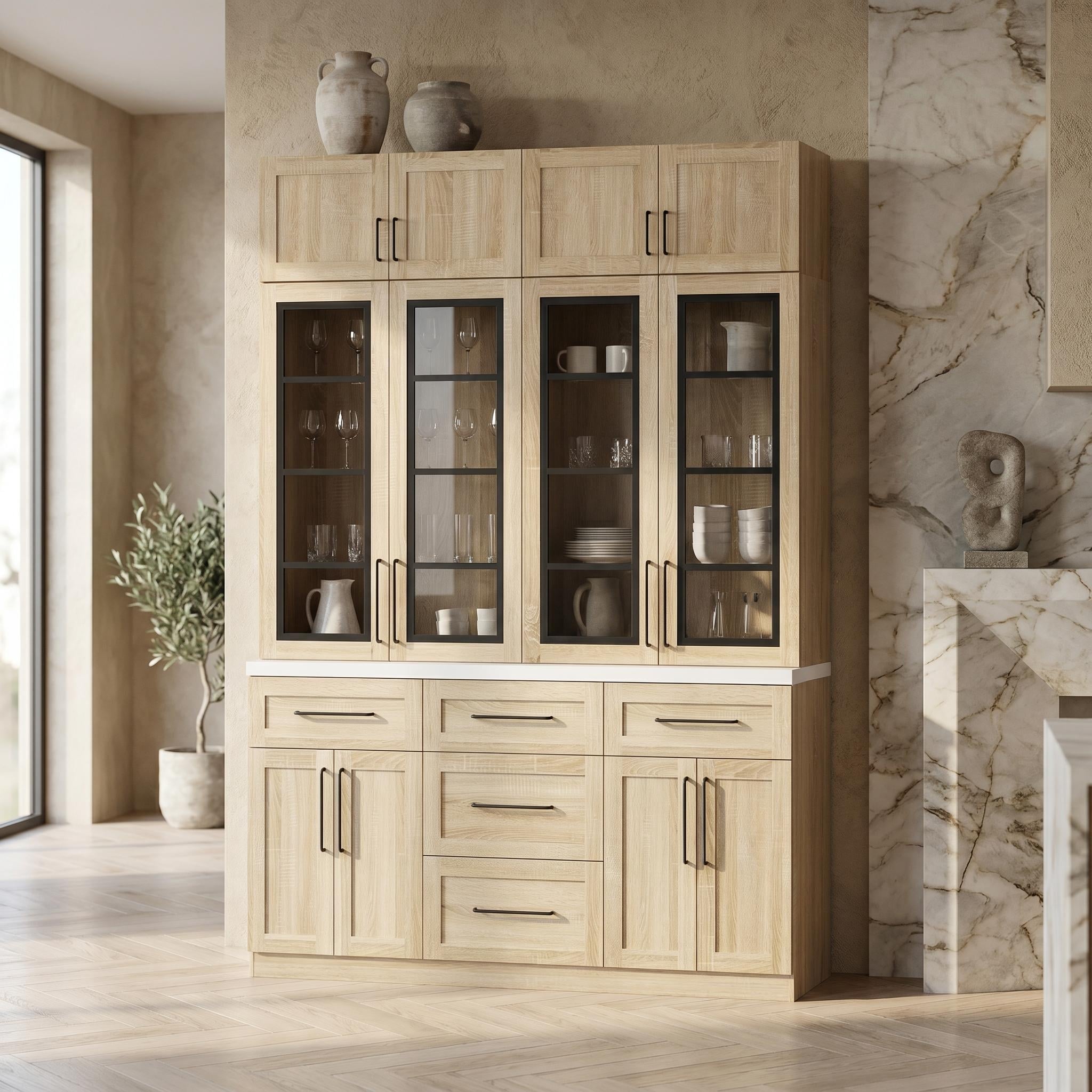 71 Extra Wide Modern Bookshelves And Display Cabinet With Led Lights Storage System 102 Tall Large Library Unit