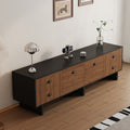 71 Modern Two Tone Black Brown Tv Stand Media Console For Living Room