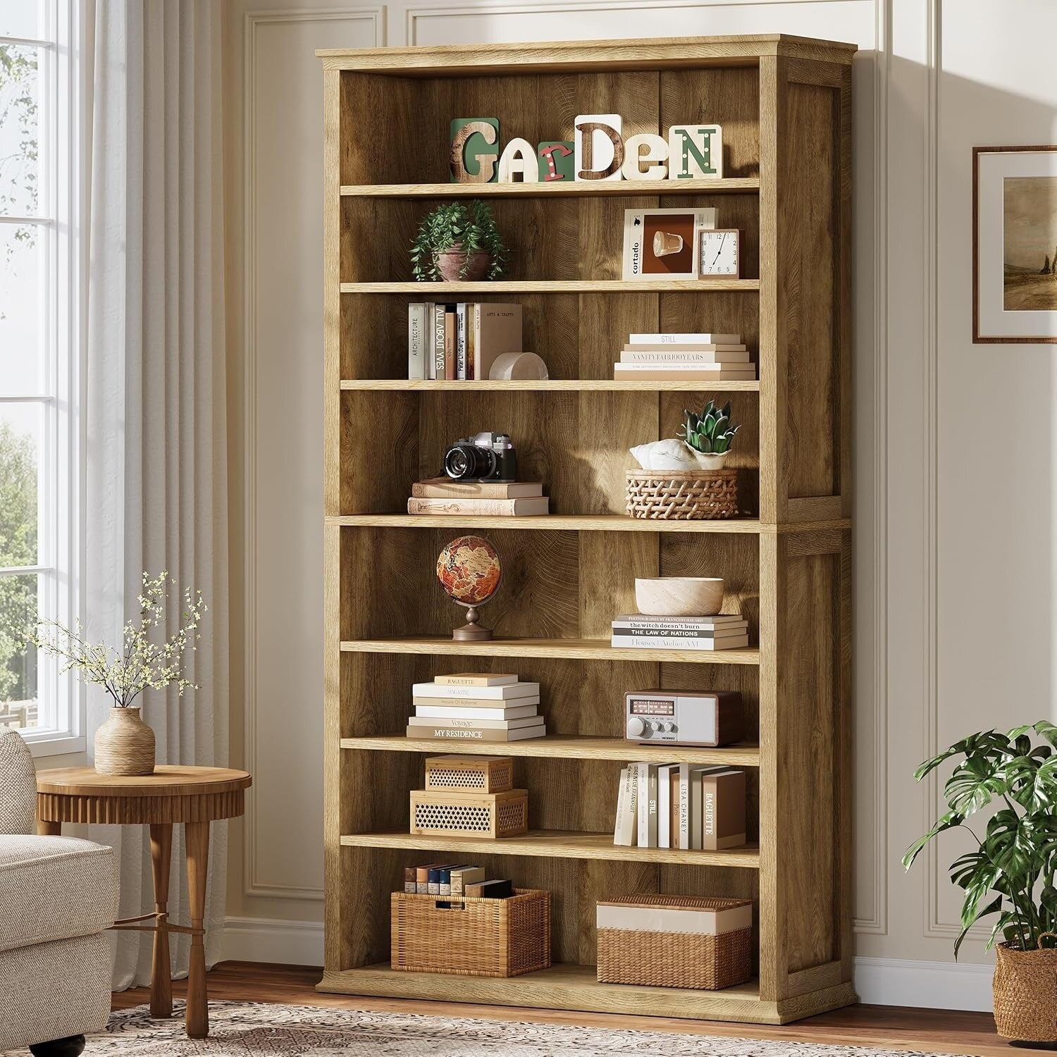 71 Tall Bookshelf With Adjustable Shelves 8 Tier Large Open Library Bookcase 13 D 33.5 W 70.9 H