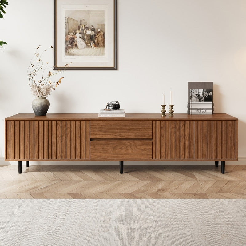 71 Walnut Fluted Tv Stand