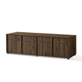 71 Wide Walnut Tv Console Media Stand With 4 Doors Durable Manufactured Wood 19.69 H X 70.87 W X 15.75 D