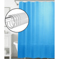 71 X 71 Blue Eva Shower Curtain Liner With 12 Hooks