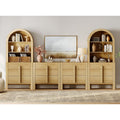 71 H X 126 W Tall Arched Bookshelf With 12 Drawers Modern 6 Tier Bookcase With Open Storage Large Wood Display Cabinet