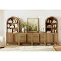 71 H X 126 W Tall Arched Bookshelf With 6 Drawers And 2 Cabinets Modern 5 Tier Bookcase With Open Storage