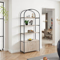 71 H X 29 W 4 Tier Arched Bookshelf With Cabinet