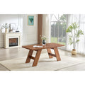 71 31.5 Wood Grain Mdf Splicing Rectangular Dining Table Double Panel Outward Sloping Table Legs For 6 8 People
