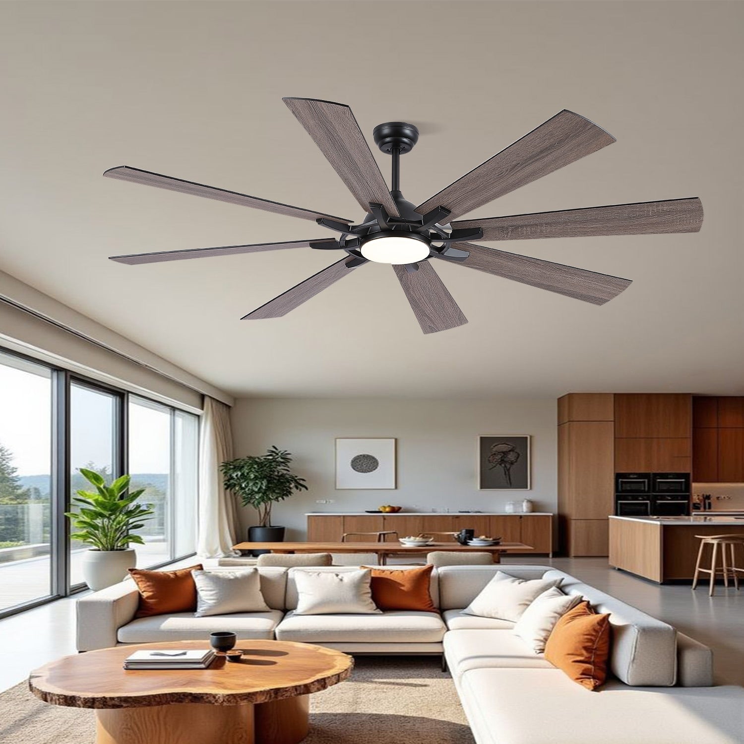 72 Inches Ceiling Fan With Light And Remote Dual Color Blades For Farmhouse Living Room Patio 72 Inches