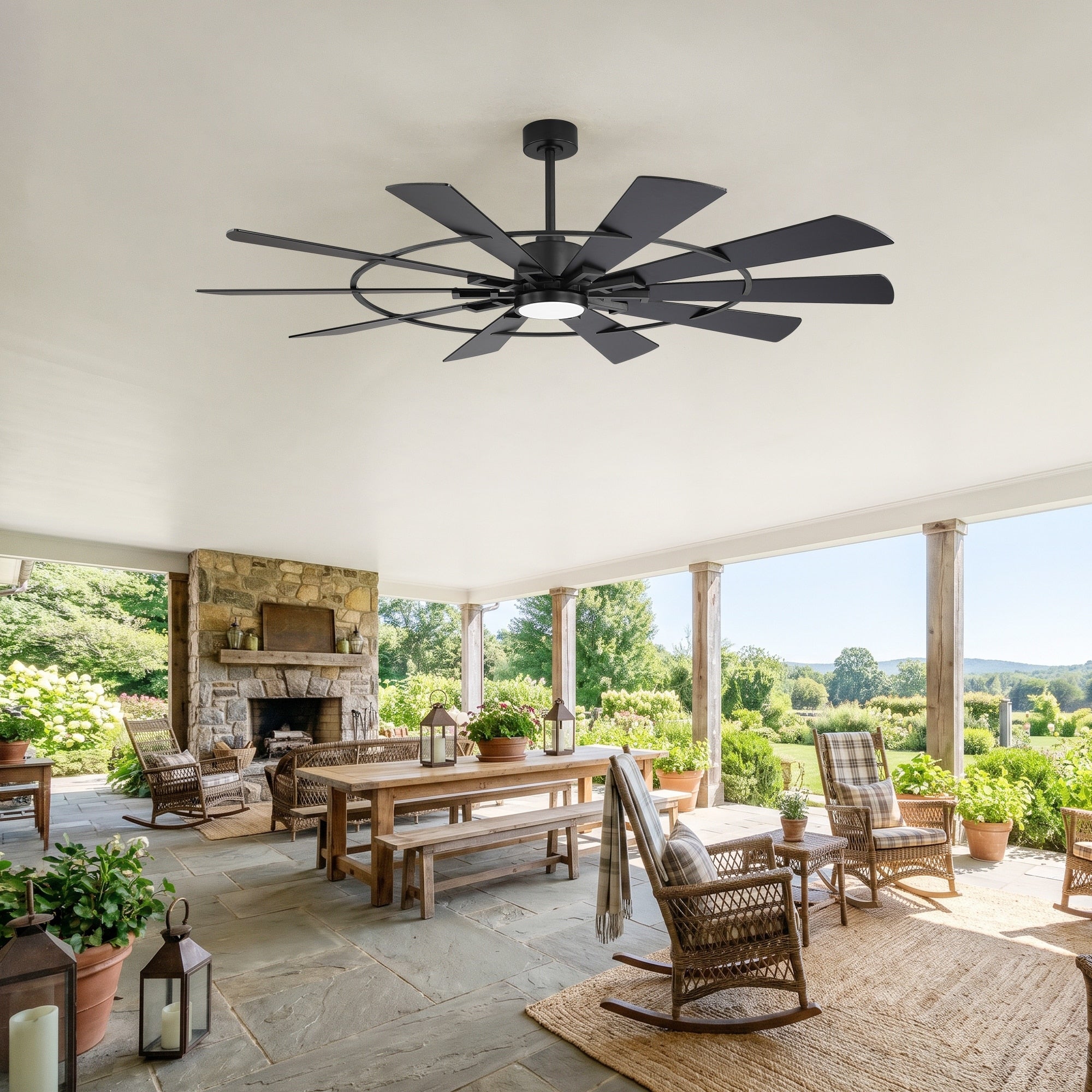 72 In Ceiling Fan With Light 10 Plywood Blades Quiet Reversible Dc Motor Remote Control