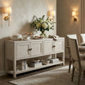 72 In. Tan Solid Wood Accent_Console_Sofa Table