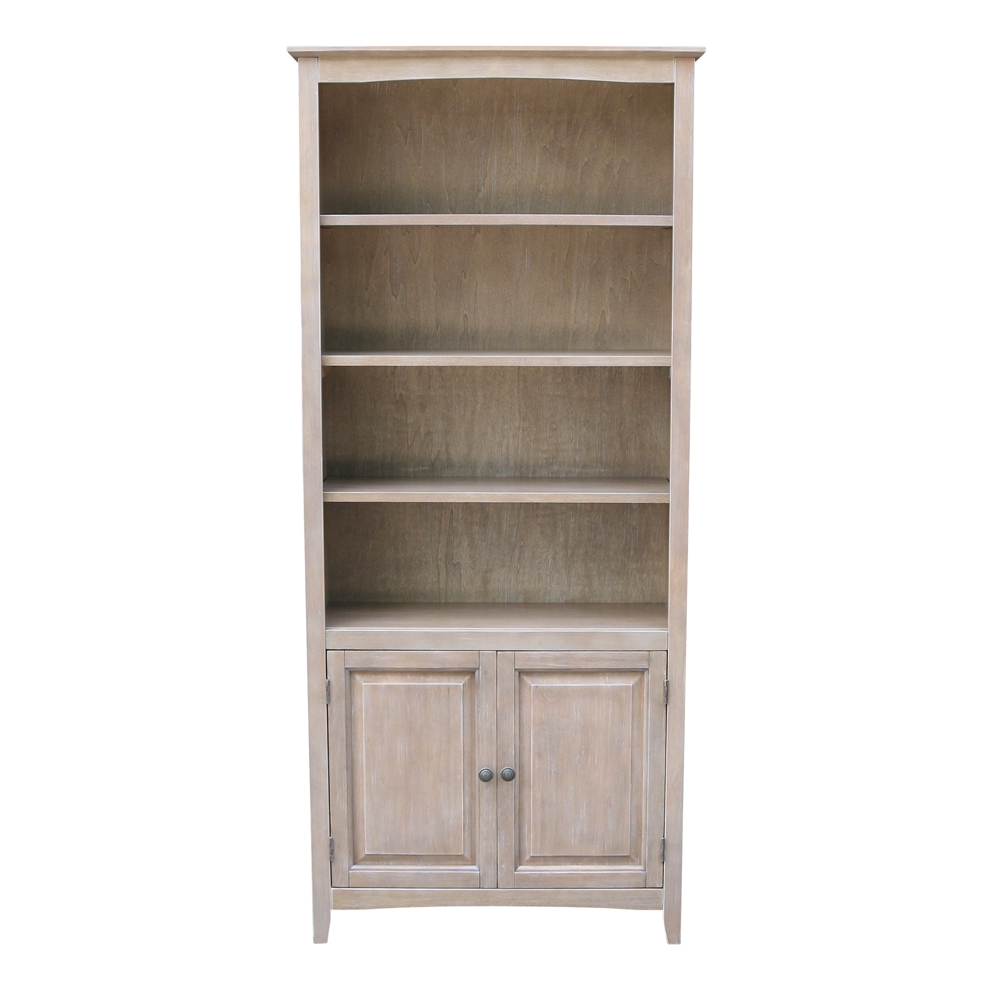 72 Inch Shaker Bookcase With Two Lower Doors