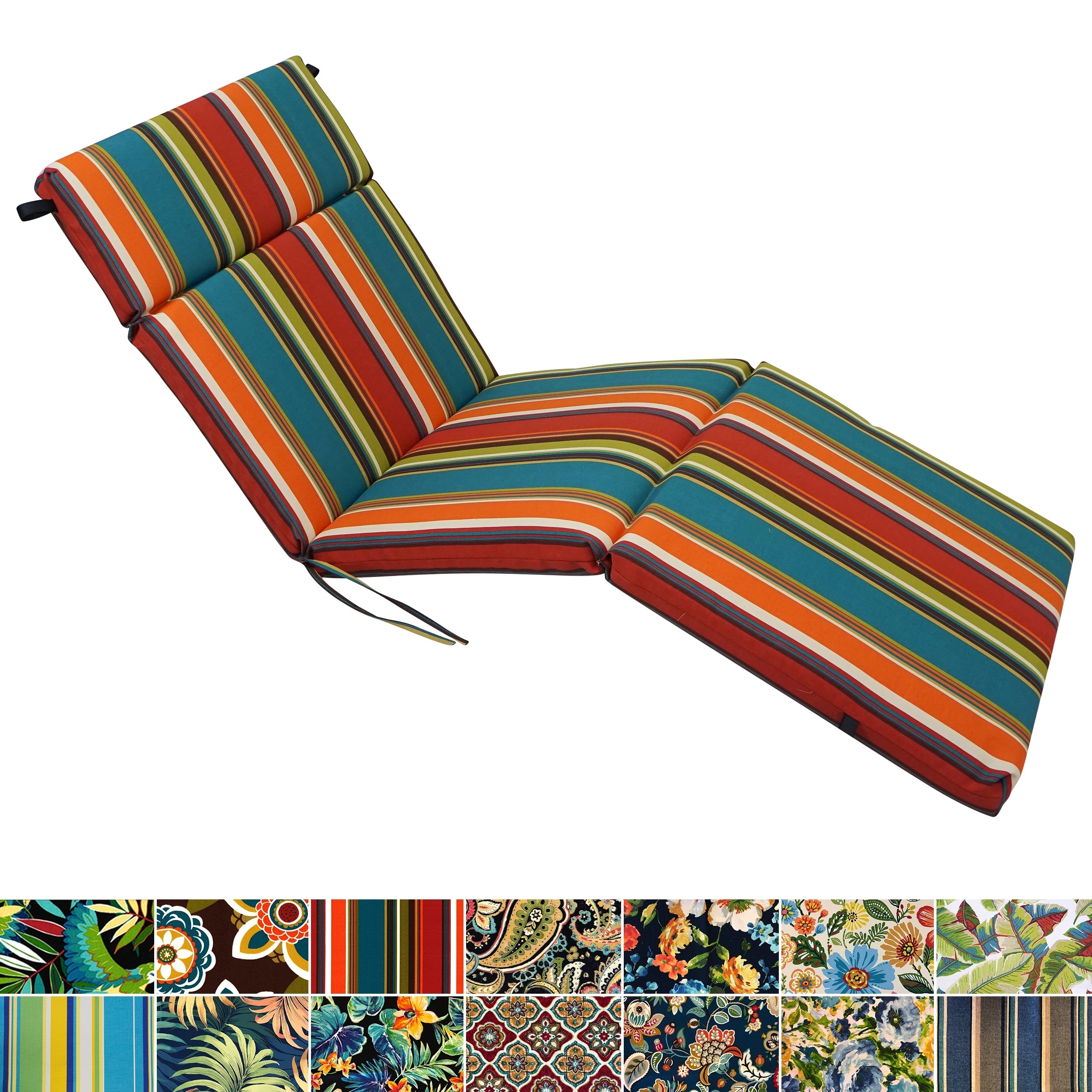 Blazing Needles 72 Inch All Weather Outdoor Chaise Lounge Cushion