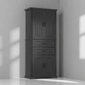 72.5 Multi Functional Storage Cabinet With Adjustable Shelf Two Drawers And Ample Storage Space For Home