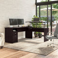 Porch Den Hale 72W 3 Position L Shaped Sit To Stand Desk In Oak