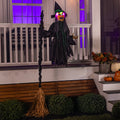 72 Flying Witch Halloween Garden Stake With Light And Sound