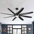 72 Industrial Black Large Hvls Ceiling Fan With Dimmable Led Light And Remote