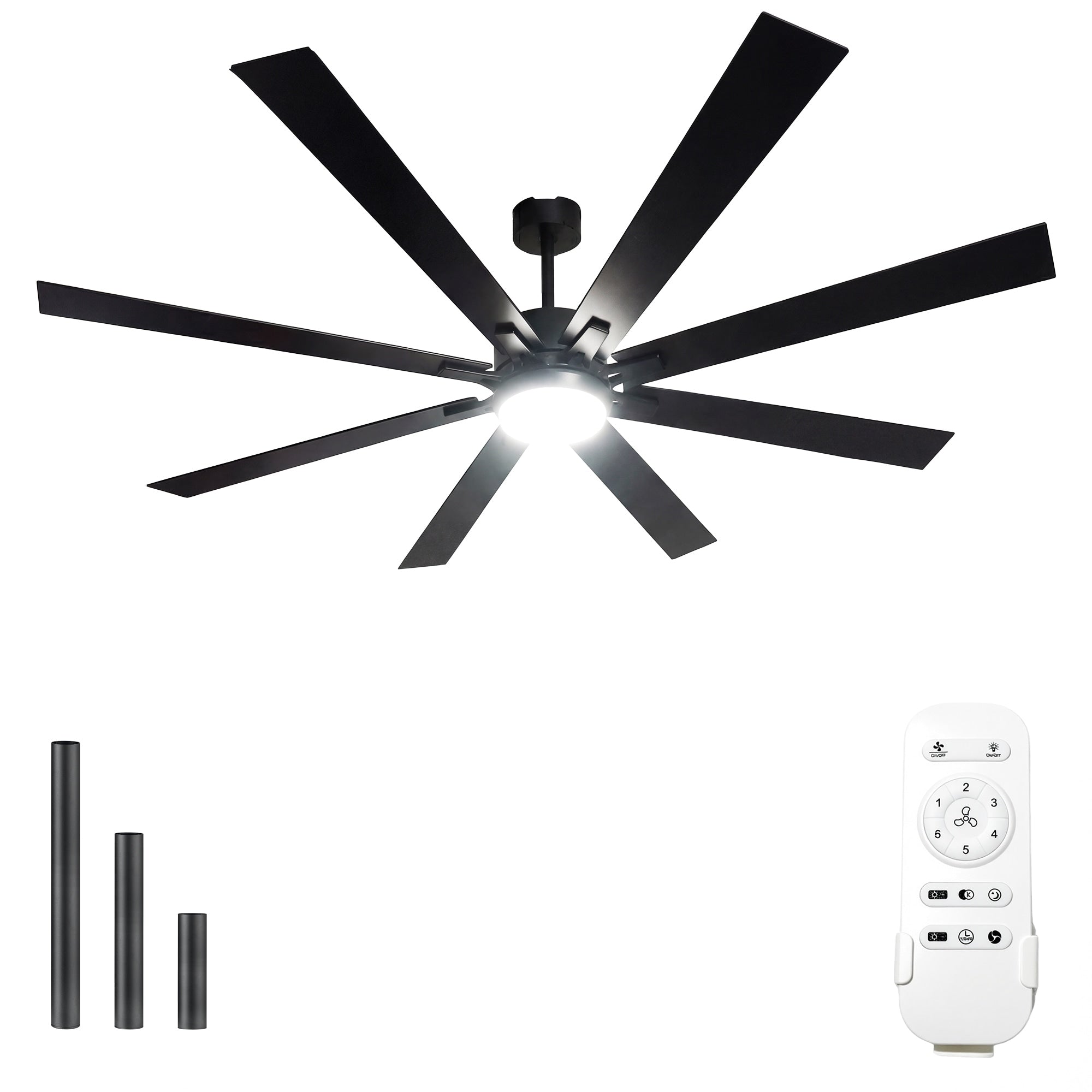 72 Industrial Smart Ceiling Fan With Dimmable Light