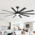 72 Integrated Led Windmill Large Ceiling Fan With Light And Remote 10 Reversible Blades