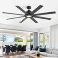 72 Led Ceiling Fan With Light 8 Blade Dc Motor Dimmable 3 Color Temps 6 Speed Reversible Timer Modern Indoor Fan
