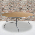 72 Inch Round Heavy Duty Birchwood Folding Banquet Table With Metal Edges