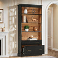 72 Tall Bookshelf With 2 Drawers 4 Tier Modern Bookcase